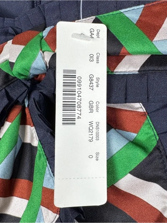 J CREW Silk Dress in Ratti Graphic Diamond Print - G8437 - Sz 0 - Picture 10 of 12